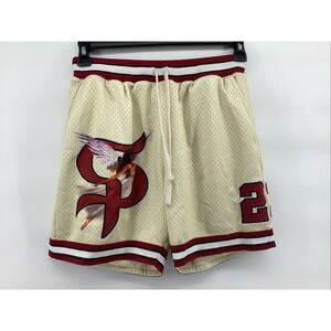 Saint Potential Shorts Men Small Angel Graphic Mesh Embroidery Cross treetwear
